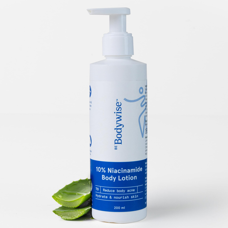 BeBodywise 10% Niacinamide Body Lotion for Reducing Acne Marks With Aloe vera extract, All Skin Types