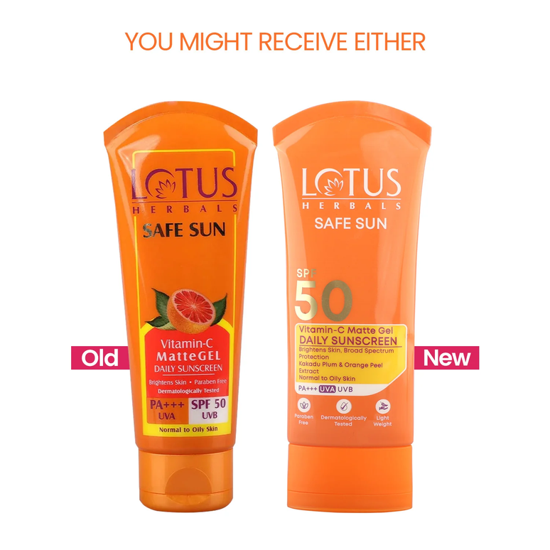 Lotus Herbals Safe Sun Vitamin C Matte Gel Daily Sunscreen SPF 50 PA+++