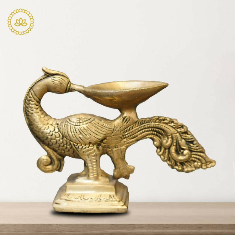Brass Peacock Diya