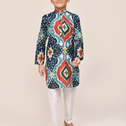 Joban Fashion Pure Cotton Multicolor Kurta With Straight Fit Pant