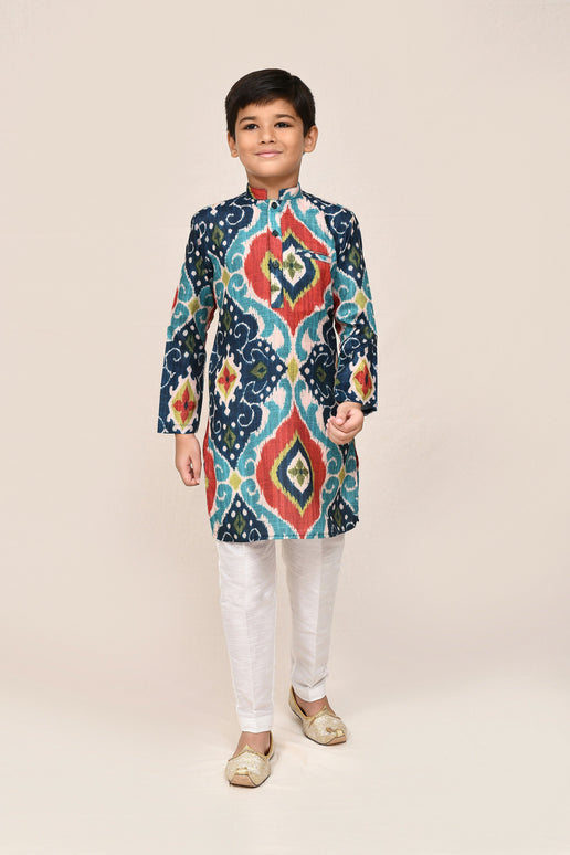 Joban Fashion Pure Cotton Multicolor Kurta With Straight Fit Pant