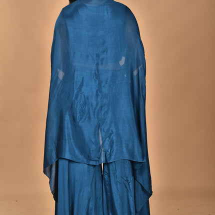 Morchari Women And Hand Embroidery Palazzo Set-Blue