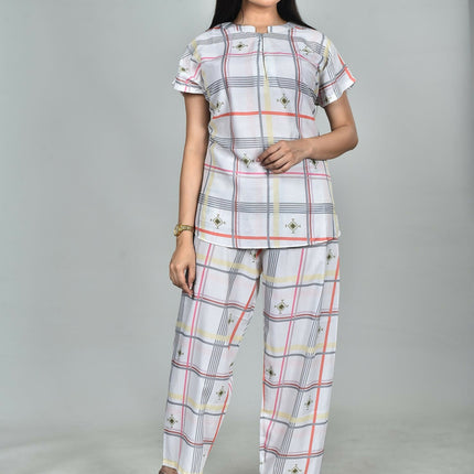 Morchari Digital Print Semi Muslin Co-Ord Set Top & Trouser-Multicolor