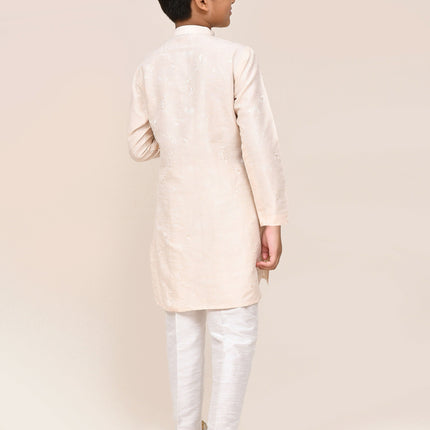 Joban Fashion Cotton Cream Kurta With Straight Fit Pant