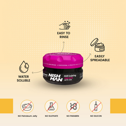 NishMan M5 Fibre Hair Sculpting Matte Look Wax
