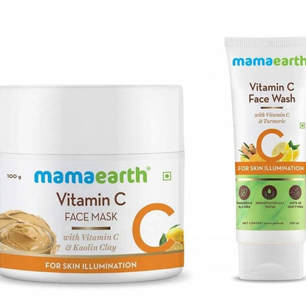 Mamaearth Vitamin C Face Wash & Sleeping Mask For Skin Illumination Combo
