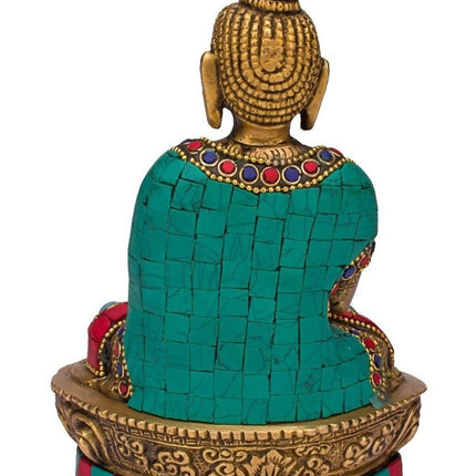 Artvarko Brass Buddha Vitarka Statue Multicolor