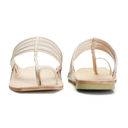 Stepsoft Men'S Off-White Kolhapuri Chappal | Handcrafted Ethnic Leather Wedding Footwear