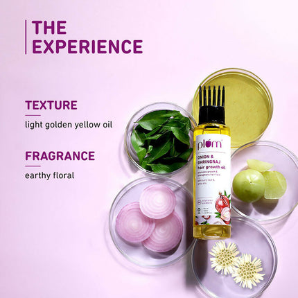 Plum Onion Hair Growth Oil For Hair Fall Control With Bhringraj Oil