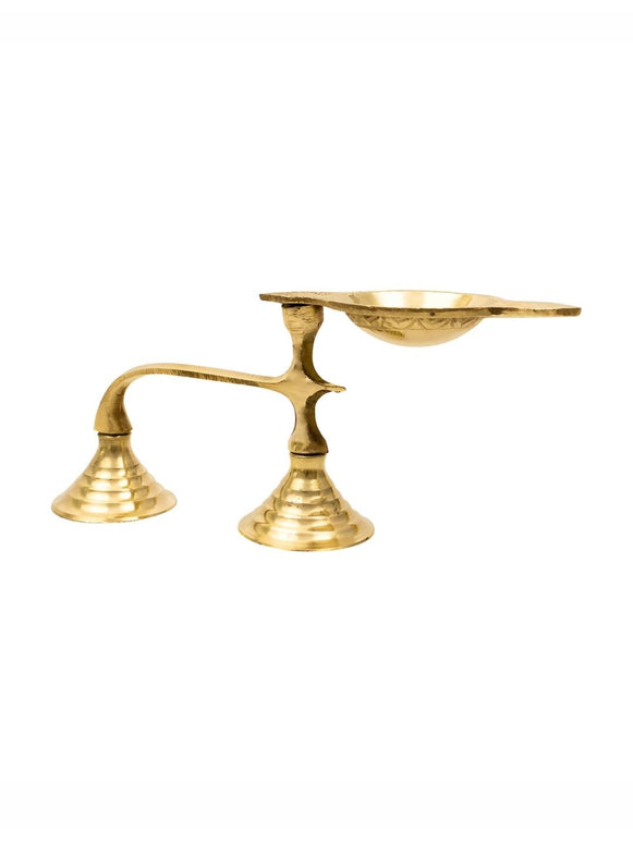 Spillbox Gold-Toned Brass Face Diya Pooja Essential