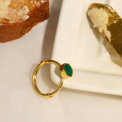 Natural Stone Green Ring - Ruby Raang