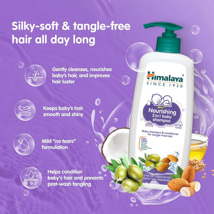 Himalaya Nourishing 2 in 1 Baby Shampoo & Conditioner for Tangle Free Hair