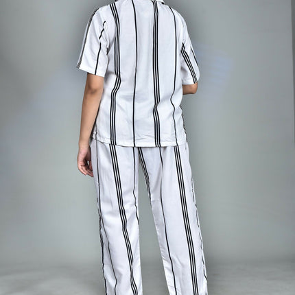 Morchari Digital Print Semi Muslin Co-Ord Set Top & Trouser-Multicolor