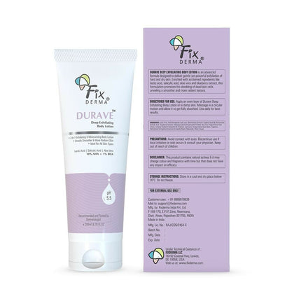 Fixderma Durave 10% AHA + 1% BHA Deep Exfoliating Body Lotion with Lactic & 1% Salicylic Acid