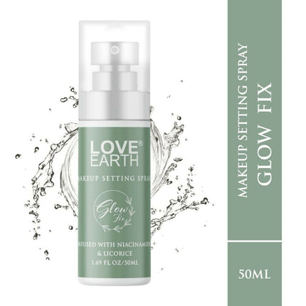 Love Earth Makeup Setting Spray Glow Fix, Infused With Niacinamide & Licorice