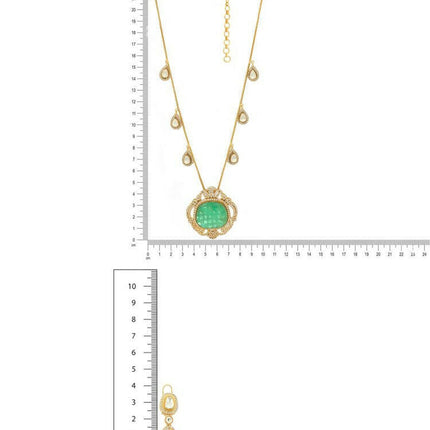 Natural Stones Antique Finish Earrings and Necklace set - Ruby Raang