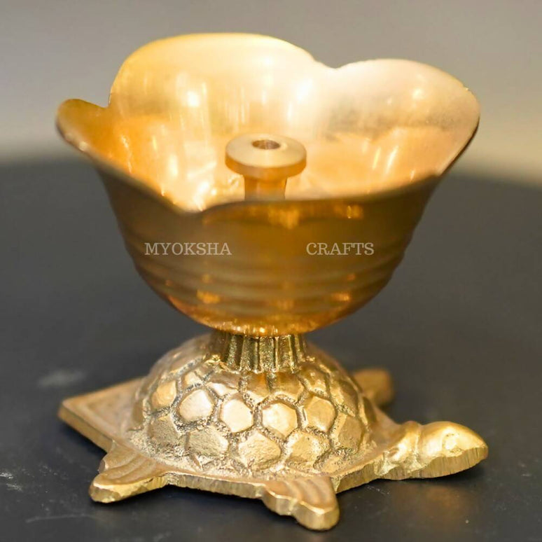Brass Kurma Flower Diya