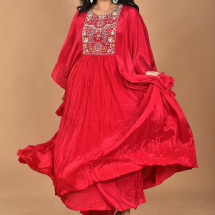 Morchari Kaftan Zari Embroidery Work Gown-Rani