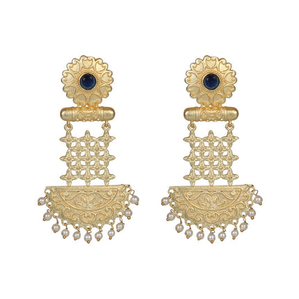 Joban Fashion Women Matte Gold Brass Earrings