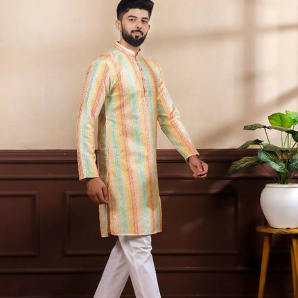 Multy Art Silk Digital Printed, Embroidery Work Kurta Set - Mahotsav
