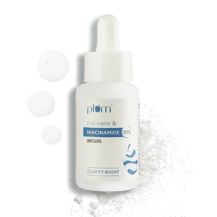 Plum 10% Niacinamide Brightening Face Serum With Rice Water - Fades Blemishes & Dark Spots, Beginner Friendly