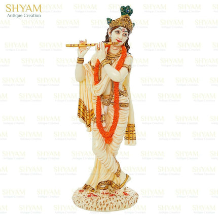 Shyam Antique Creation Lord shri Krishna Playing Flute Standing kanha Idol