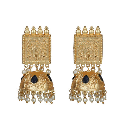 Joban Fashion Women Matte Gold Brass Jhumka