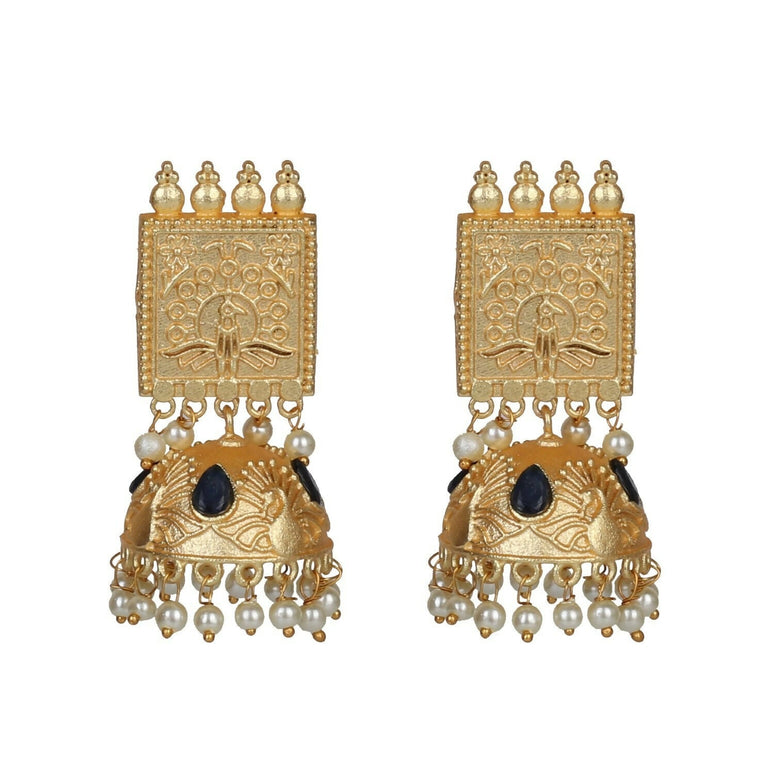 Joban Fashion Women Matte Gold Brass Jhumka