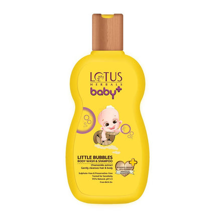 Lotus Herbals Baby+ Little Bubbles Body Wash & Shampoo (200 Ml)