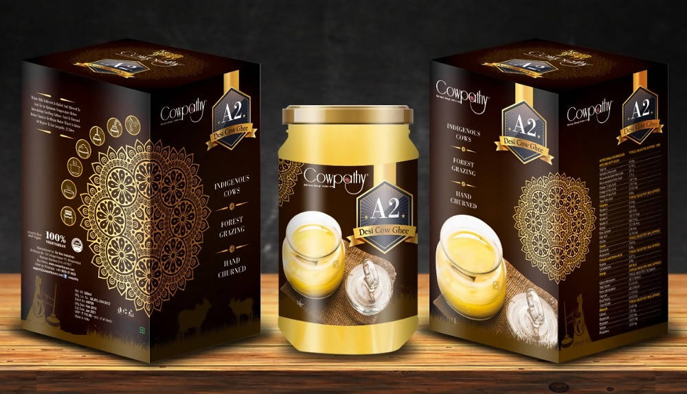 Cowpathy A2 Desi Cow Ghee | Made With Pure A2 Milk | Traditional Curd Churned Ghee