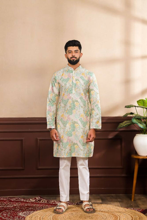 Multy Art Silk Digital Printed, Embroidery Work Kurta Set - Mahotsav