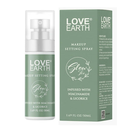 Love Earth Makeup Setting Spray Glow Fix, Infused With Niacinamide & Licorice