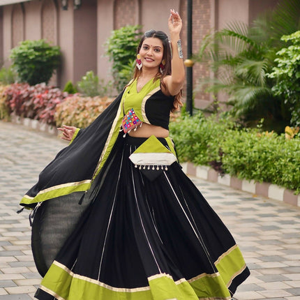 Aastha Fashion Black Pure Cotton Designer Navratri Lehenga Choli Collection