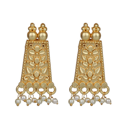Joban Fashion Women Matte Gold Brass Earrings