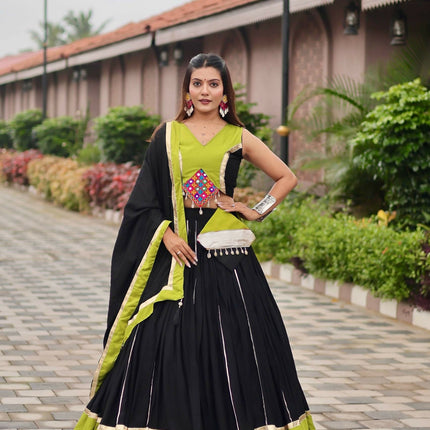 Aastha Fashion Black Pure Cotton Designer Navratri Lehenga Choli Collection