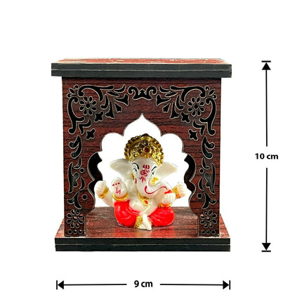 Expleasia, Exuberant & Luxury Decor Ganesha Idol With Wooden Temple