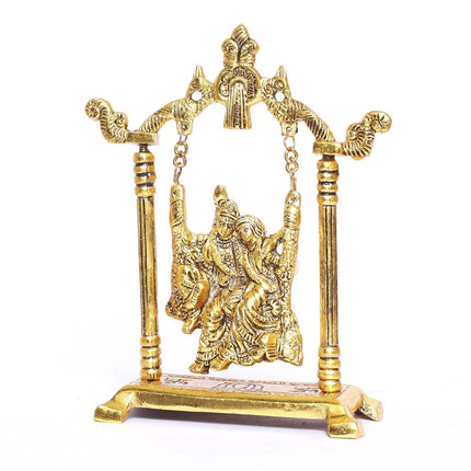 KridayKraft Radha Krishna on Swing jhula Metal Statue