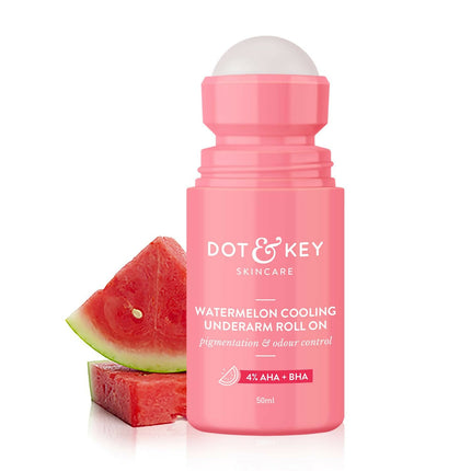 Dot & Key Watermelon Underarm Roll On Deodorant With 4% AHA + BHA