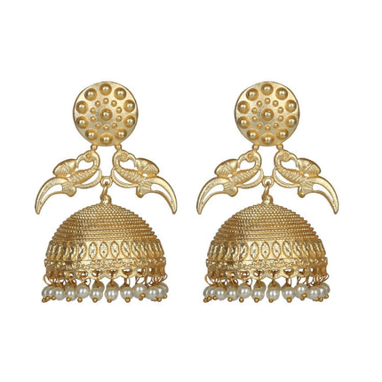 Joban Fashion Women Matte Gold Brass Jhumka