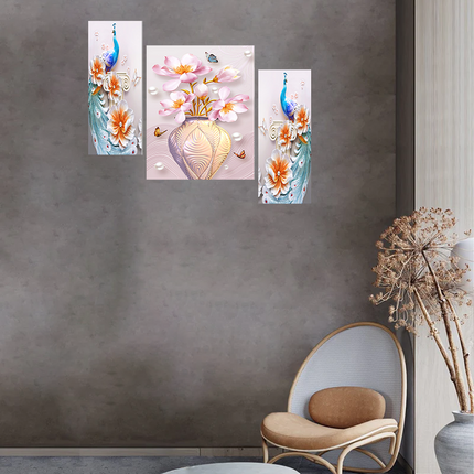 Tehzeeb Creations Set Of 3 Digital Wall Painting