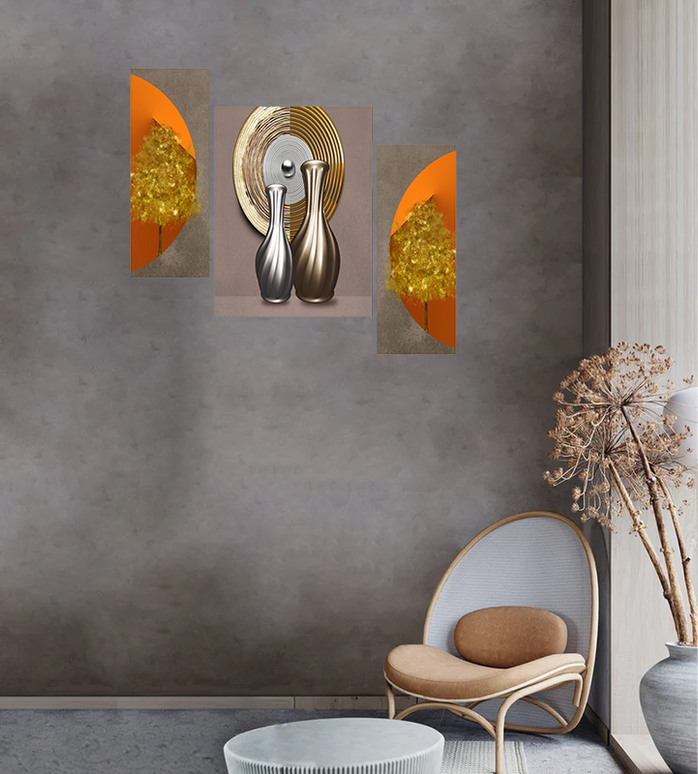 Tehzeeb Creations Set Of 3 Digital Wall Painting