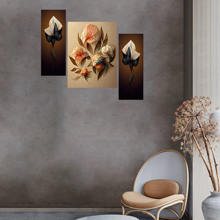 Tehzeeb Creations Set Of 3 Digital Wall Painting