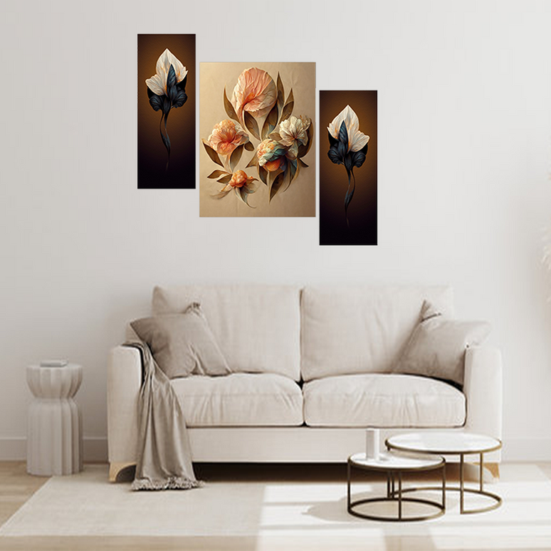 Tehzeeb Creations Set Of 3 Digital Wall Painting