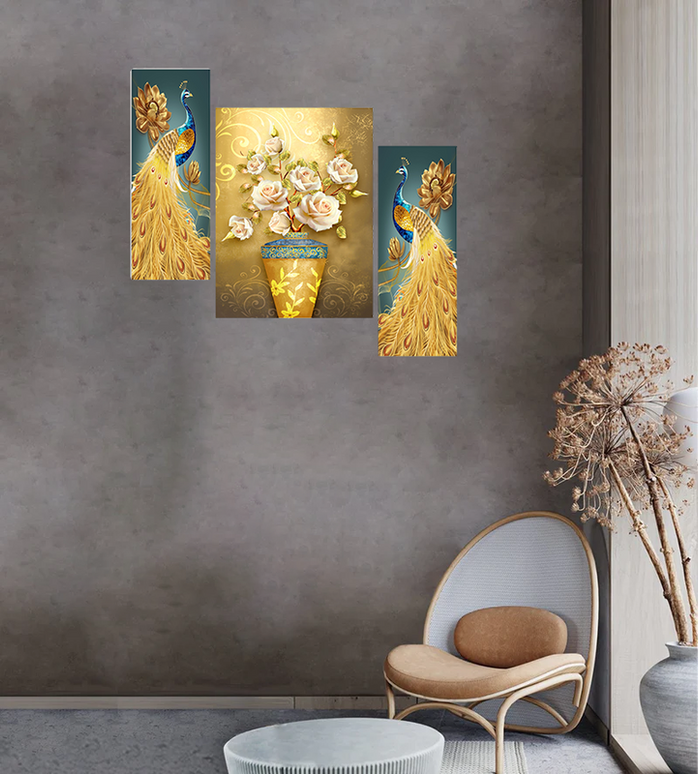 Tehzeeb Creations Set Of 3 Digital Wall Painting