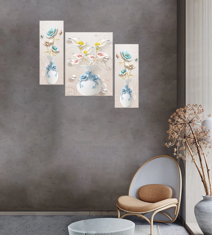 Tehzeeb Creations Set Of 3 Digital Wall Painting