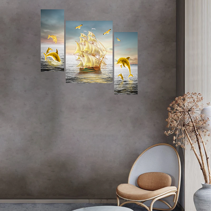 Tehzeeb Creations Set Of 3 Digital Wall Painting