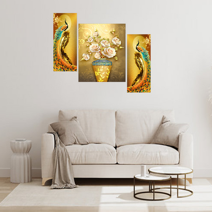 Tehzeeb Creations Set Of 3 Digital Wall Painting