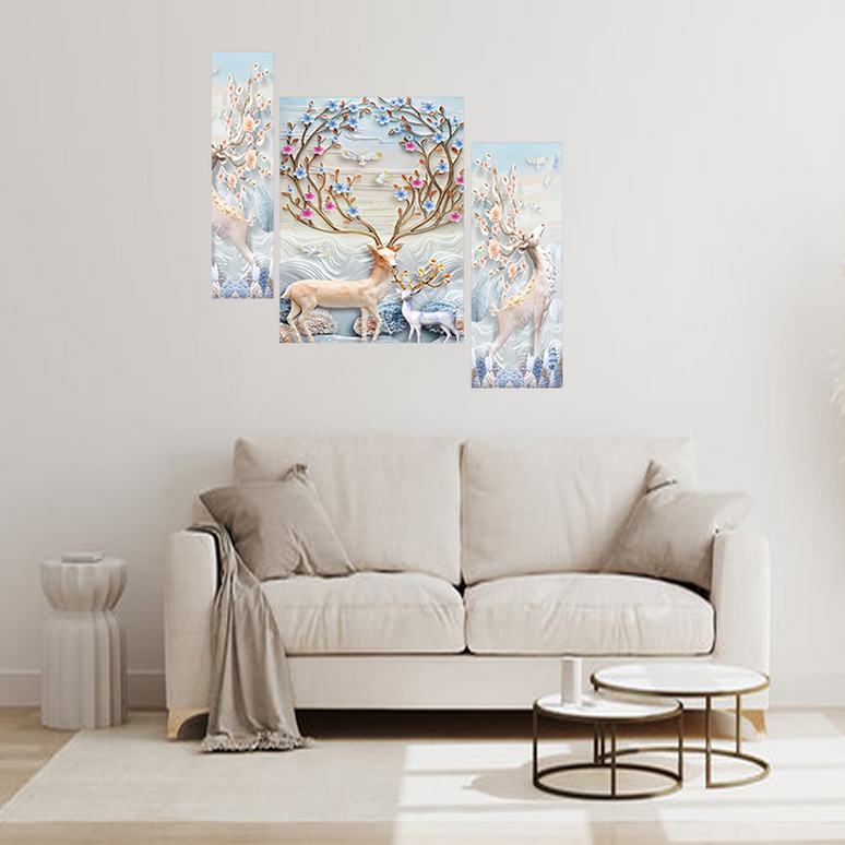 Tehzeeb Creations Set Of 3 Digital Wall Painting