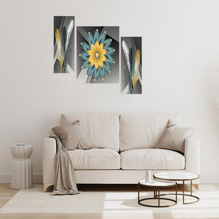 Tehzeeb Creations Set Of 3 Digital Wall Painting