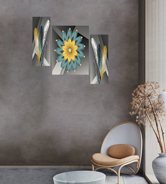 Tehzeeb Creations Set Of 3 Digital Wall Painting